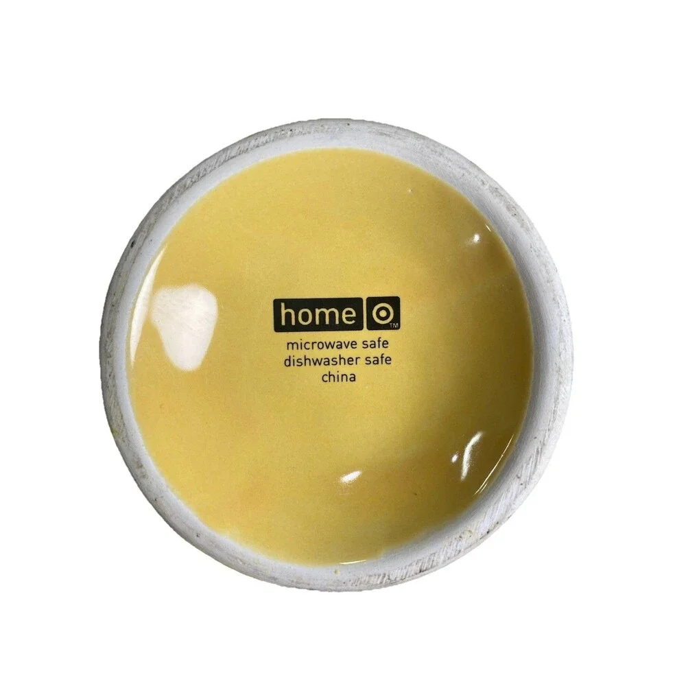 Target Home Yellow Footed Bowl Scalloped Rim Ceramic Pastel Pedestal Dish￼